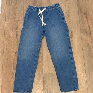 GAP Women's Medium Blue Straight-Leg Jeans with White Drawcord